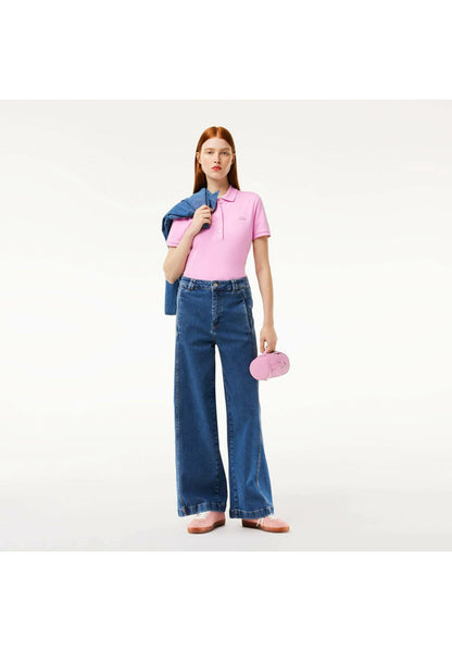 LACOSTE Polo Donna Slim fit in Piqué di cotone stretch manica corta Rosa