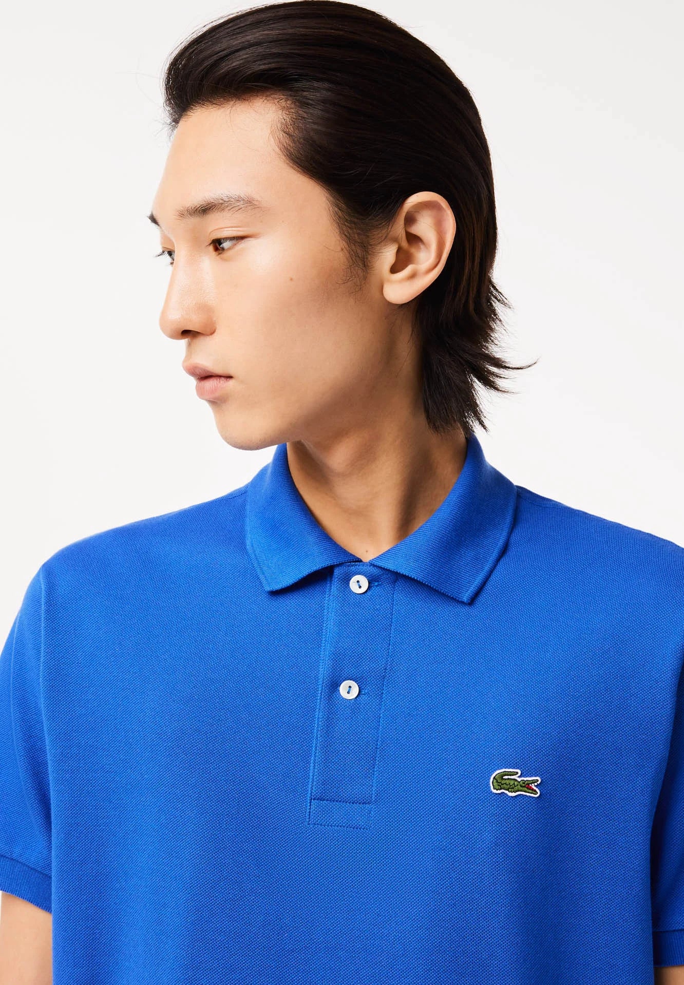 LACOSTE Polo Uomo Manica Corta Cotone Pima Azzurro