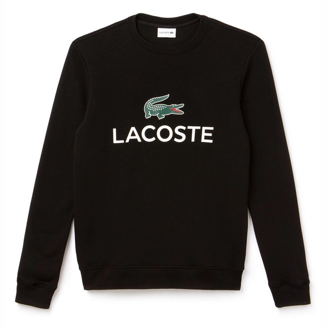 LACOSTE Felpa Uomo con stampa in cotone felpato