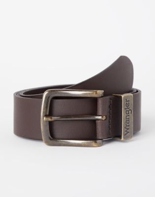 WRANGLER Cintura Uomo in pelle crosta con fibbia metallica ossidata