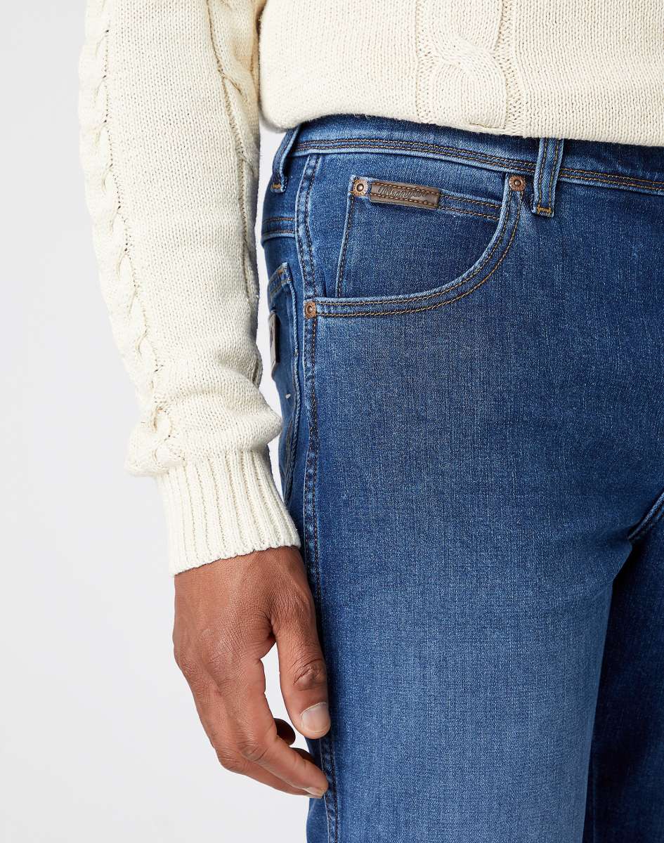 WRANGLER Jeans Uomo Authentic Slim denim Blue Silk “Texas”