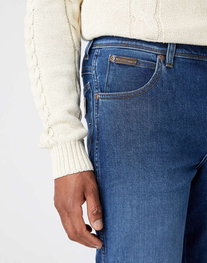 WRANGLER Jeans Uomo Authentic Slim denim Blue Silk “Texas”