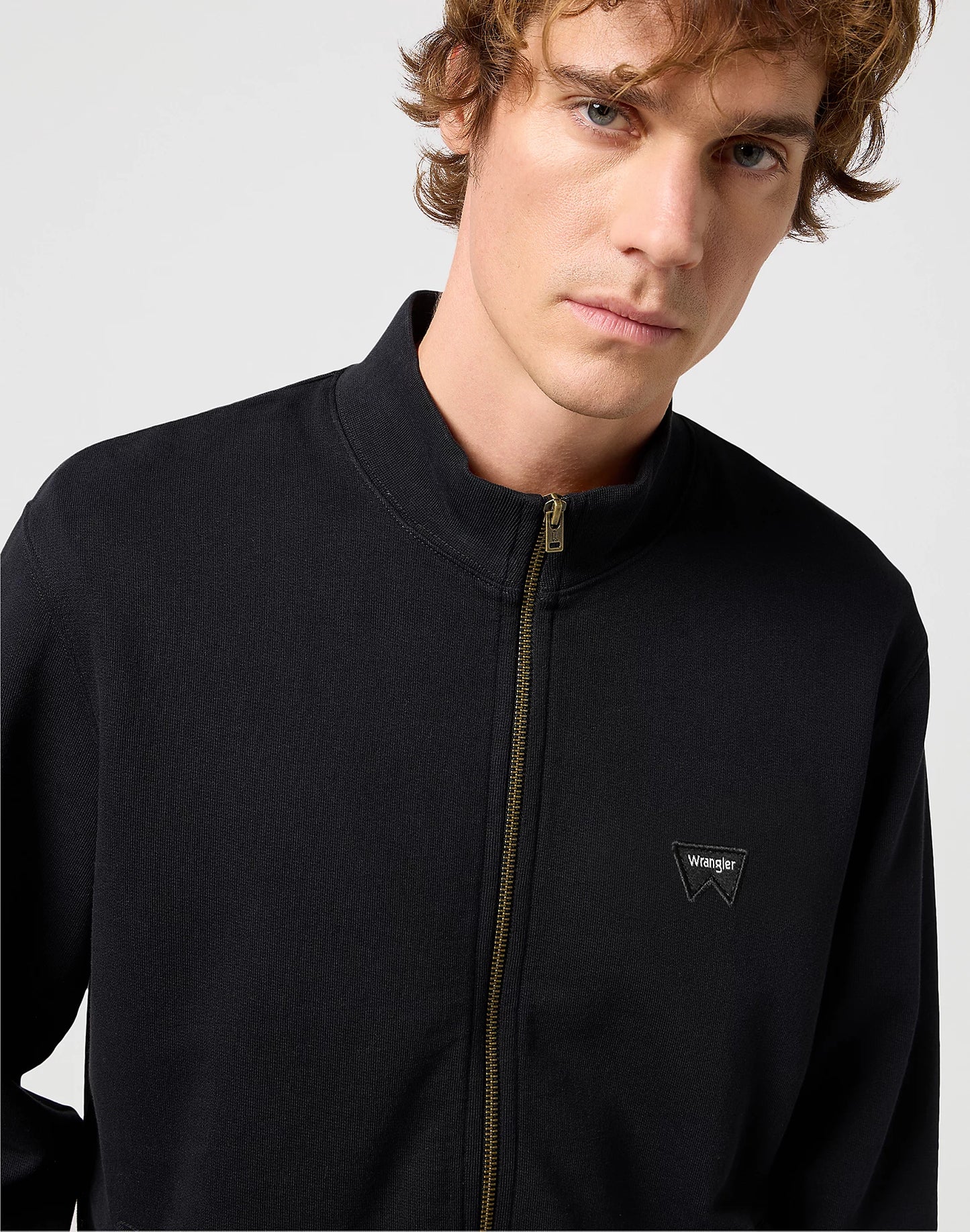 WRANGLER Felpa Uomo con colletto alto e zip in cotone