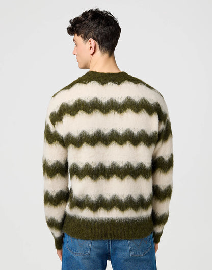 Wrangler Maglione Uomo Relaxed a righe in misto lana