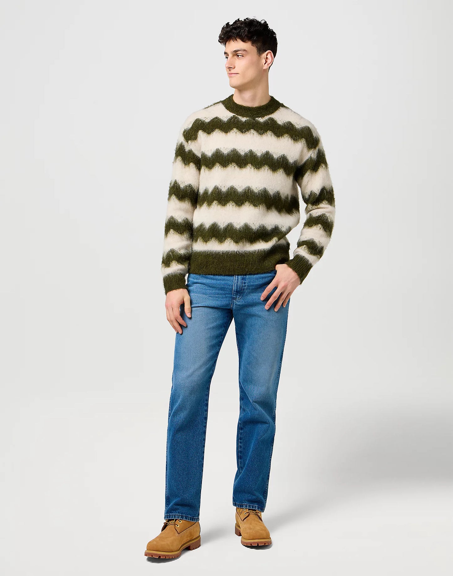 Wrangler Maglione Uomo Relaxed a righe in misto lana