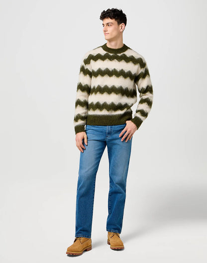 Wrangler Maglione Uomo Relaxed a righe in misto lana