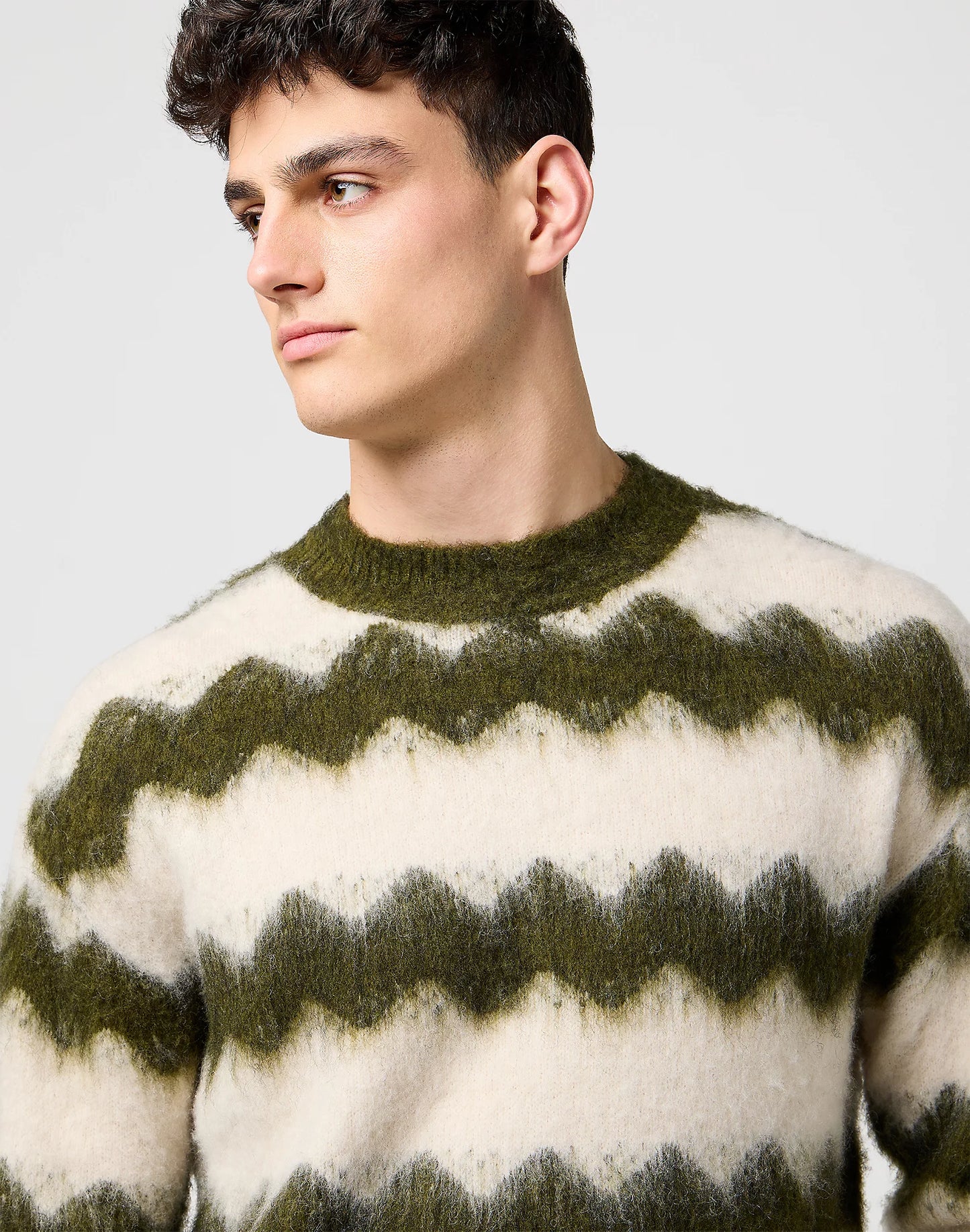 Wrangler Maglione Uomo Relaxed a righe in misto lana