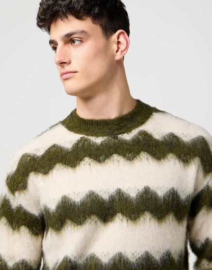 Wrangler Maglione Uomo Relaxed a righe in misto lana