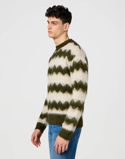 Wrangler Maglione Uomo Relaxed a righe in misto lana