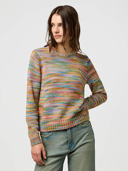 WRANGLER Maglione Donna girocollo cotone/acrilico a righe rainbow