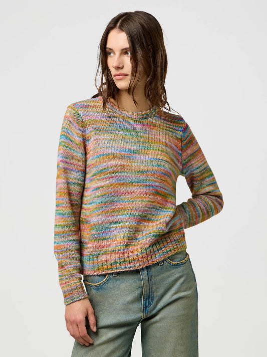 WRANGLER Maglione Donna girocollo cotone/acrilico a righe rainbow