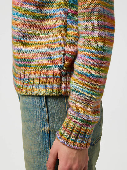 WRANGLER Maglione Donna girocollo cotone/acrilico a righe rainbow