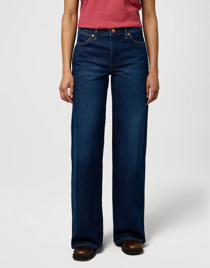 WRANGLER Jeans Donna gamba ampia denim stretch Whirlpool “World Wide”
