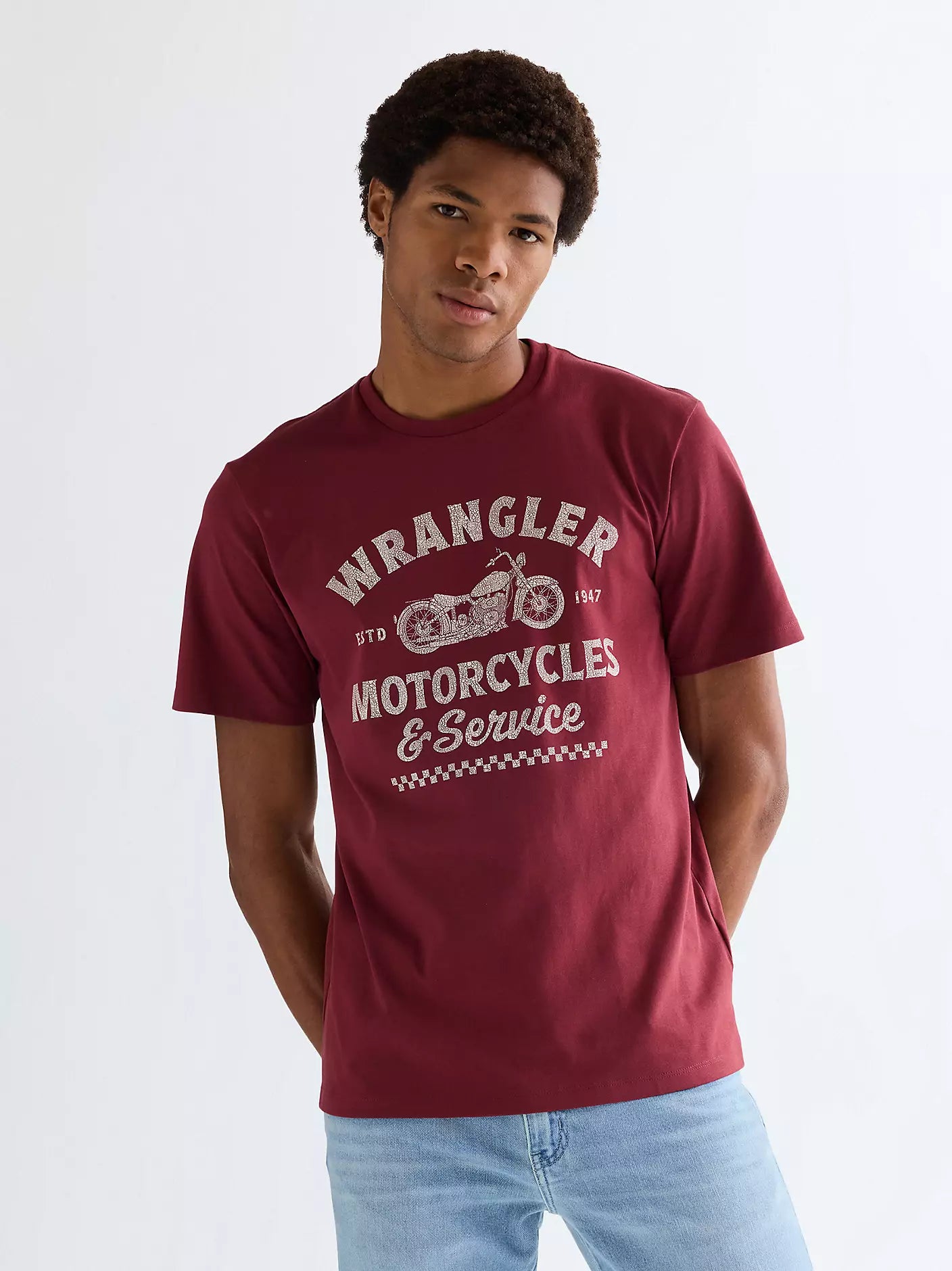 Wrangler T-shirt Uomo girocollo con stampa in cotone