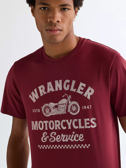 Wrangler T-shirt Uomo girocollo con stampa in cotone