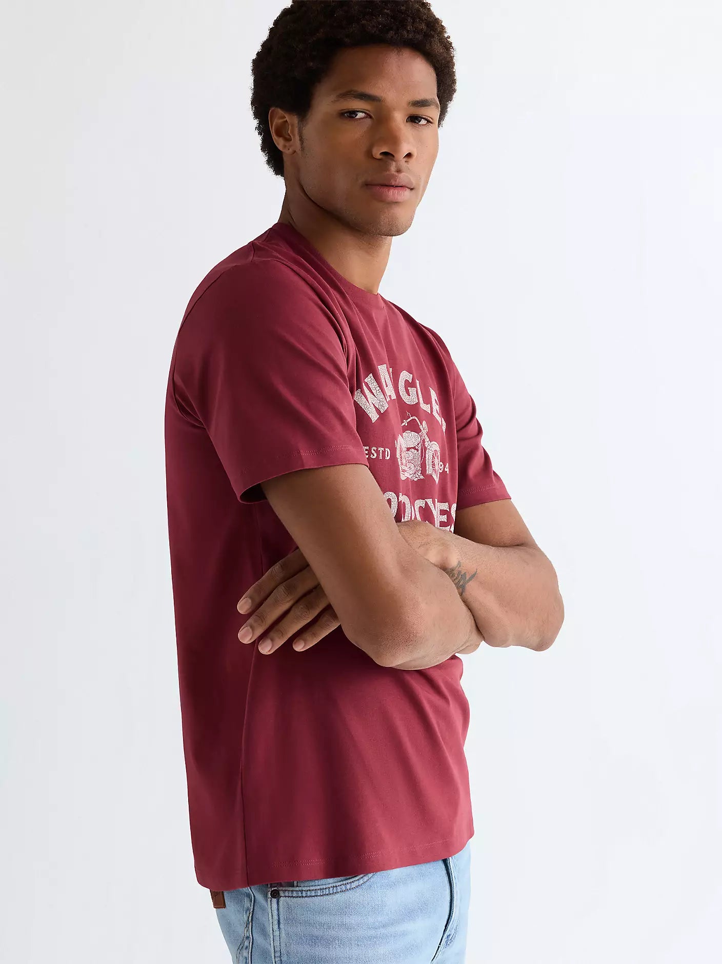 Wrangler T-shirt Uomo girocollo con stampa in cotone