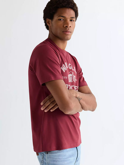 Wrangler T-shirt Uomo girocollo con stampa in cotone