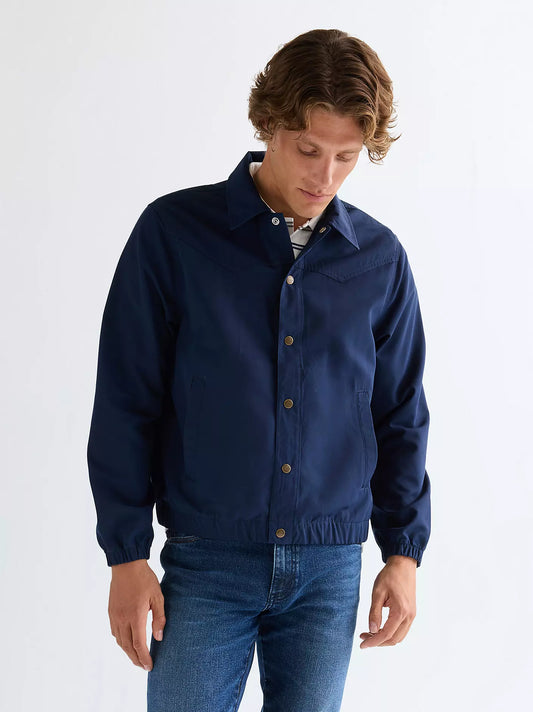 Wrangler Giacca Uomo Coaches con carré western in cotone Blu