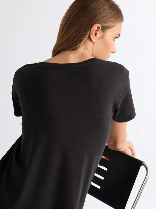 Wrangler T-shirt Donna Easy scollo a V in cotone Nera