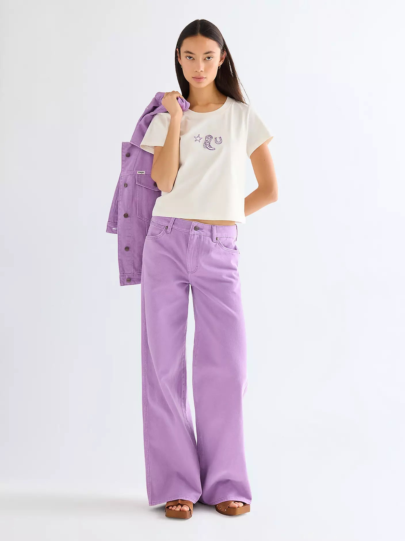 Wrangler · T-shirt donna ricamo western bianco