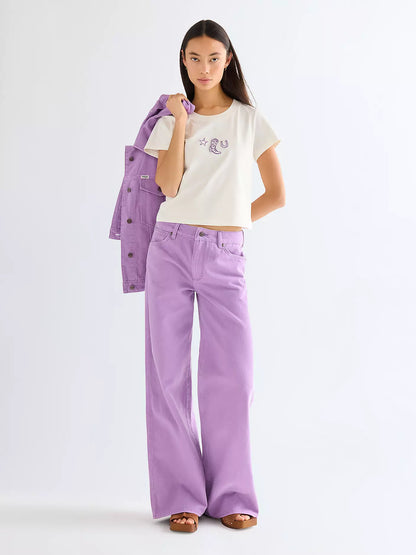 Wrangler · T-shirt donna ricamo western bianco