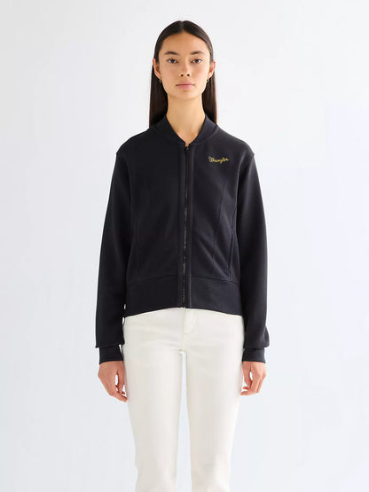 Wrangler · Felpa Aviator donna zip collo bomber nero
