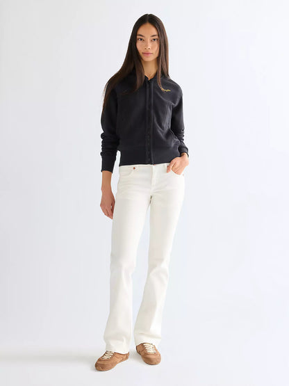 Wrangler · Felpa Aviator donna zip collo bomber nero