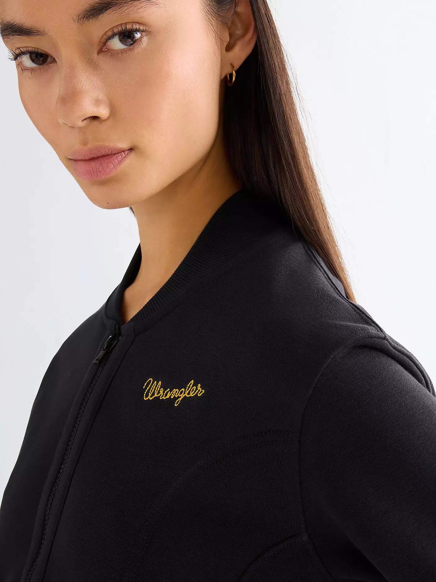 Wrangler · Felpa Aviator donna zip collo bomber nero