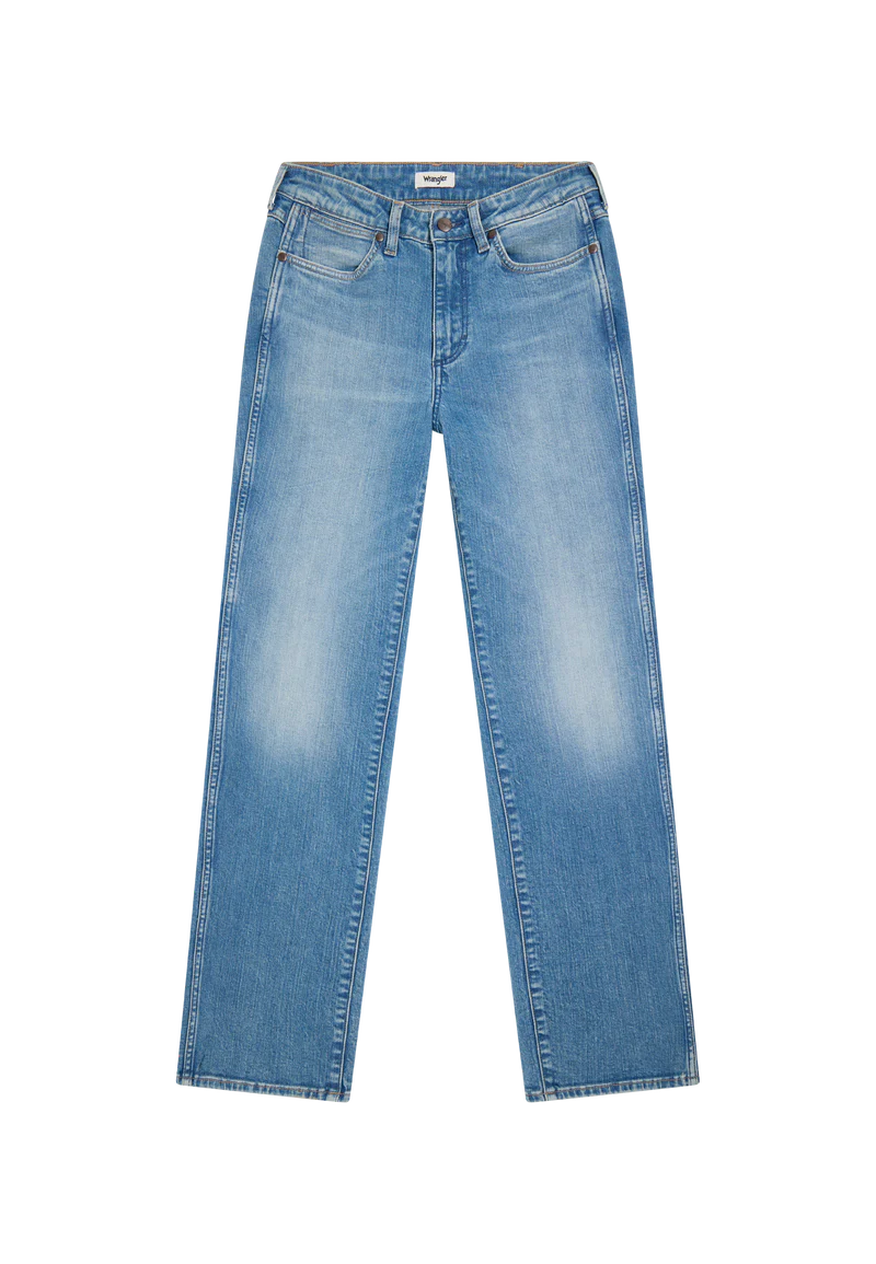 Wrangler · Jeans donna straight vita media blu chiaro