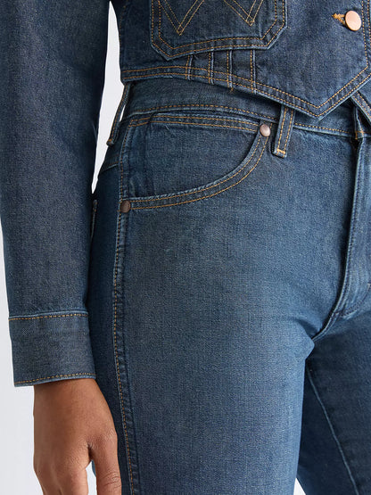 Wrangler · Jeans donna flare 70s blu scuro