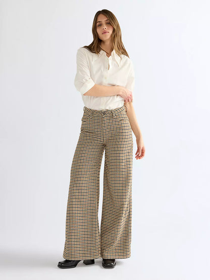 Wrangler · Jeans Canyon donna gamba ampia pied-de-poule