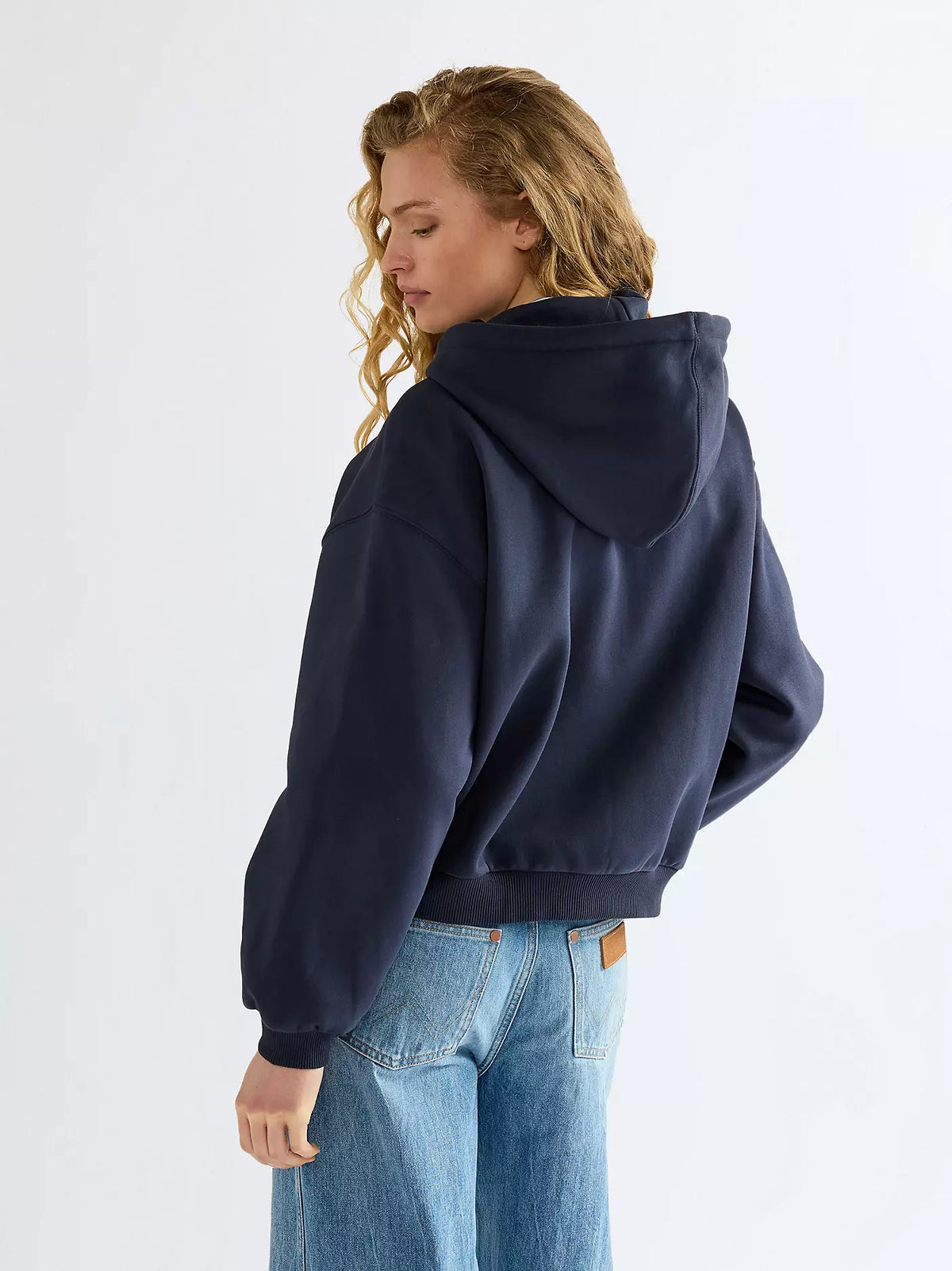Wrangler · Felpa donna oversize cappuccio zip cotone