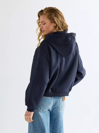 Wrangler · Felpa donna oversize cappuccio zip cotone