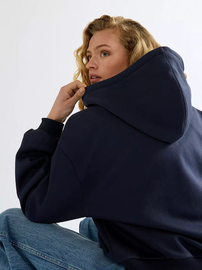 Wrangler · Felpa donna oversize cappuccio zip cotone