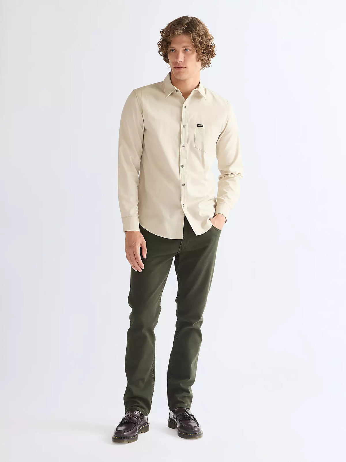 Wrangler · Pantalone Greensboro uomo regular straight verde Rosin