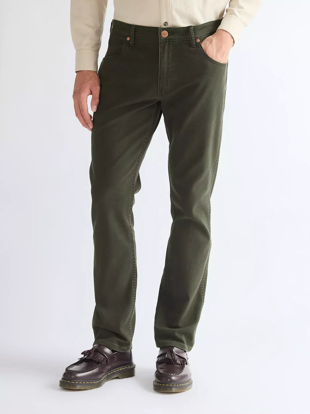 Wrangler · Pantalone Greensboro uomo regular straight verde Rosin
