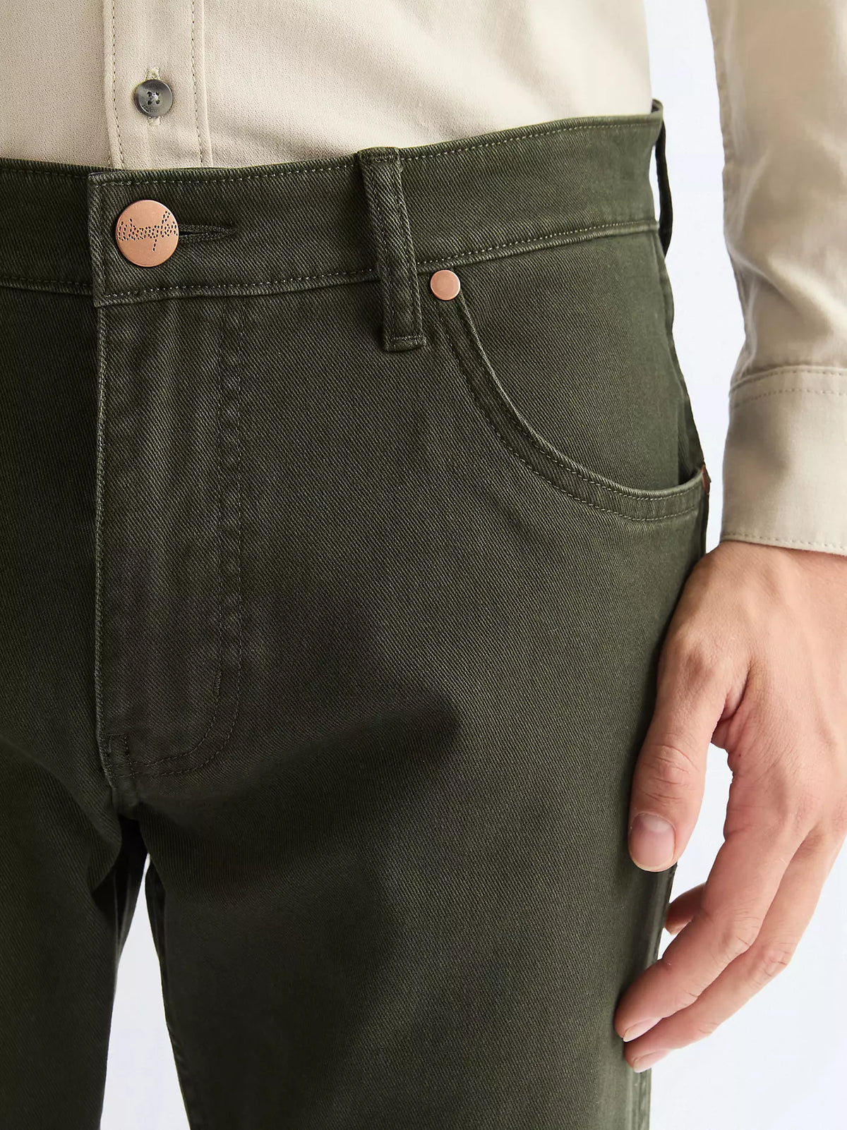 Wrangler · Pantalone Greensboro uomo regular straight verde Rosin