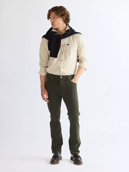 Wrangler · Pantalone Greensboro uomo regular straight verde Rosin