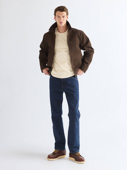 Wrangler giacca Utility uomo Chocolate Torte indossata