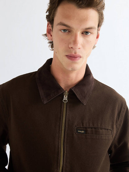 Wrangler giacca Utility uomo Chocolate Torte dettaglio