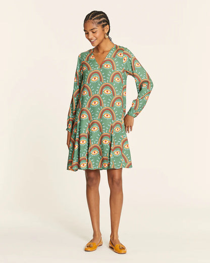 Vestito corto donna Pepaloves con stampa Big Eyes – Verde