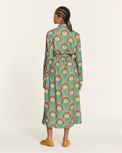 Abito Camicia Lungo Big Eyes in Rayon Stampato - Pepaloves