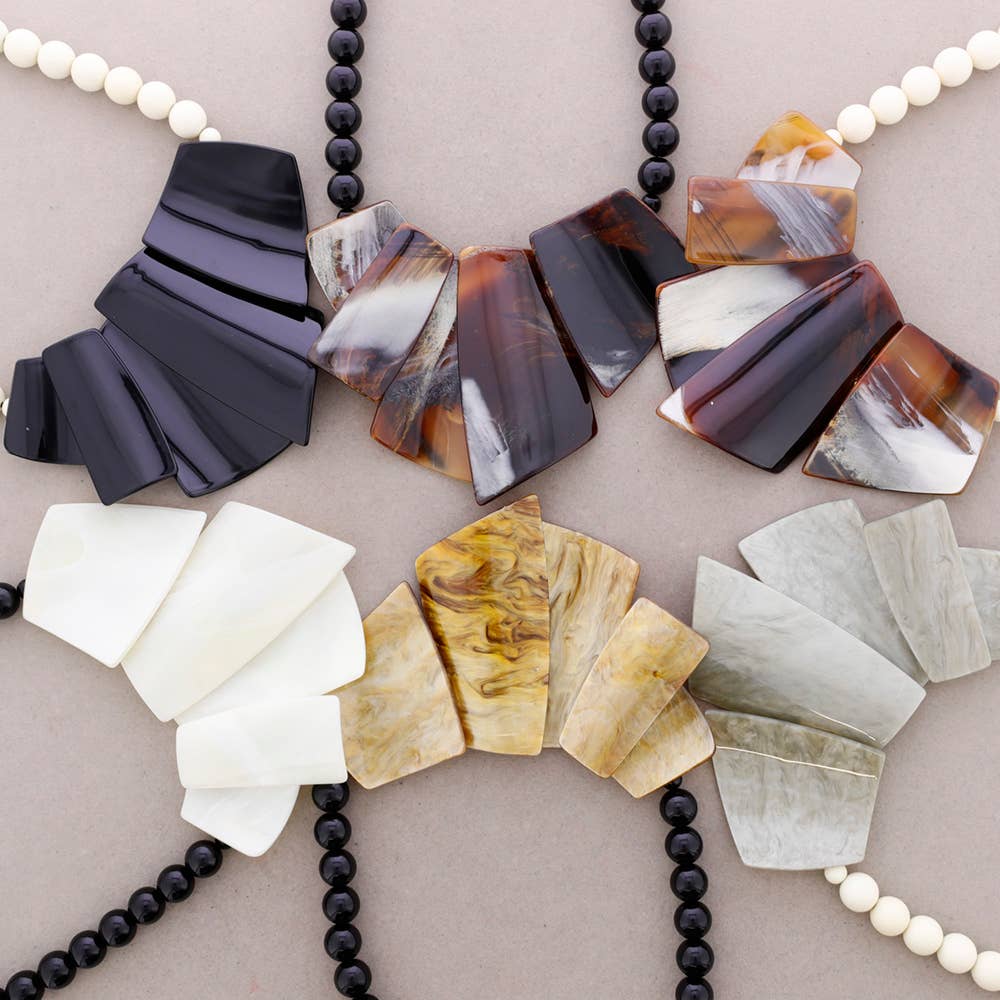 Collana Pendenti Geometrici Resina