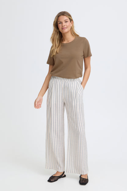 Fransa T-shirt Donna girocollo basic elasticizzata in cotone