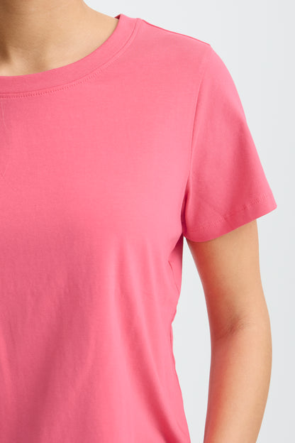 Fransa T-shirt Donna girocollo basic elasticizzata in cotone