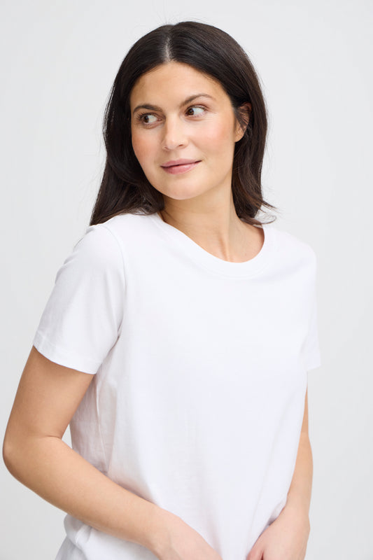 Fransa T-shirt Donna girocollo basic elasticizzata in cotone