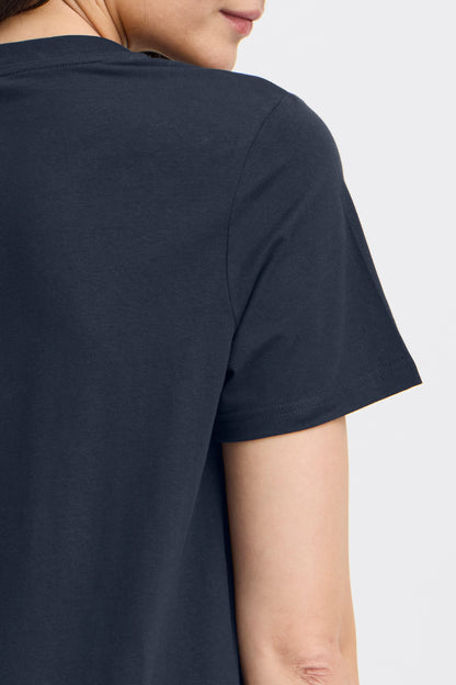 Fransa T-shirt Donna girocollo basic elasticizzata in cotone