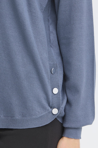 FRANSA Maglione Donna con bottoni laterali in Viscosa e Poliestere