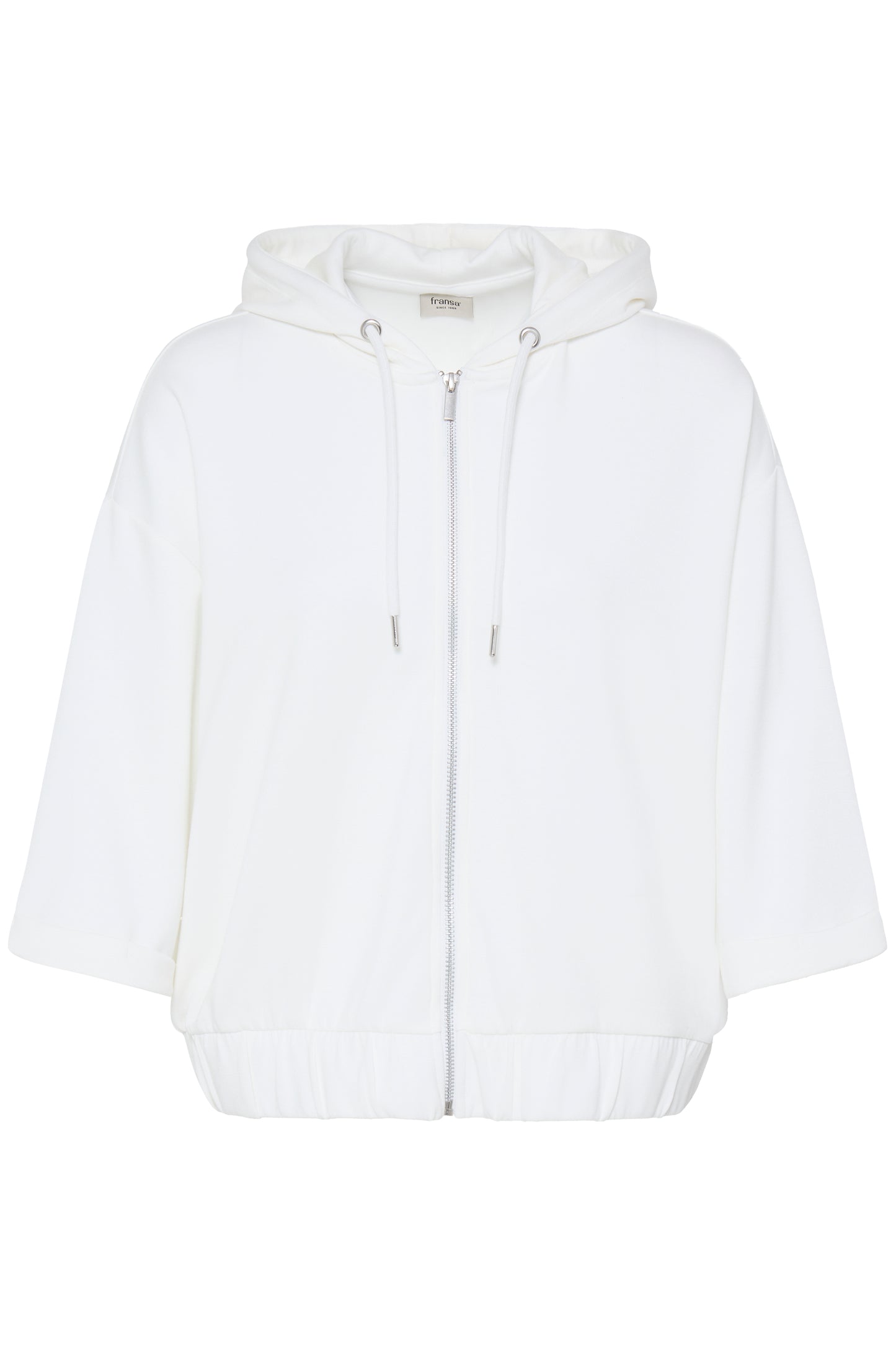 Fransa Felpa Donna con Cappuccio e Zip Manica a 3/4 in Modal Stretch