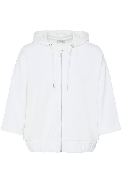Fransa Felpa Donna con Cappuccio e Zip Manica a 3/4 in Modal Stretch